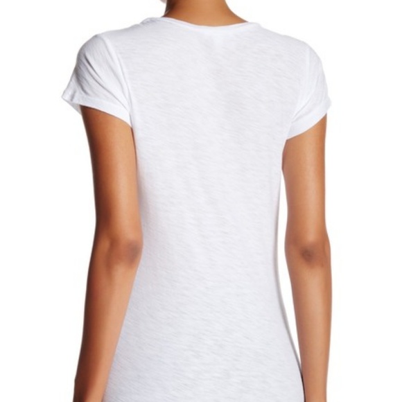 James Perse Deep Scoop Neck White T-Shirt - Picture 2 of 10